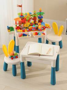 Mesa de bloques, juguete de bloques de construcción para niños, mesa multifuncional que se puede cambiar libremente. 85+piezas, caja de mesa educativa para ensamblar DIY, regalo de juguete perfecto para cumpleaños, Navidad. Seguro para niños.