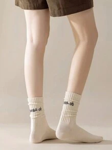 5對男士休閒中筒襪，春秋時尚情侶襪 - 彩色 - 查看 5