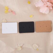 100 張超小復古耳環收納展示卡,2.5x3.5 公分厚方形牛皮紙包裝卡批發,適合手工首飾包裝和展示銷售 - 黑色 - 查看 7