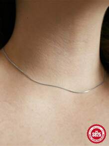 1条925银项链，45厘米/40厘米，时尚简约，金银双色，适合女性婚礼、订婚派对等场合，精美珠宝礼品。