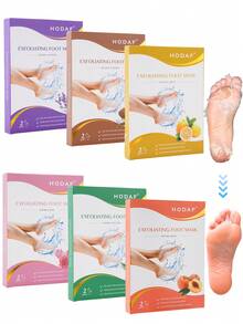 玫瑰足膜去角質死皮，去角質保濕，適合乾燥、龜裂的腳，讓腳變得柔軟光滑（2袋/4片） - 玫瑰紅 - 查看 9