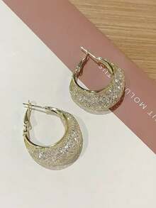 1對/2件銅鋯石網狀空心款高級時尚珠寶耳釘,女性誇張吊墜耳環珠寶禮物 - 彩色 - 查看 8