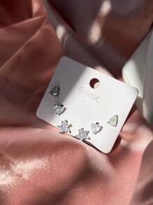 Stud Earrings - 銀色 - 查看 5