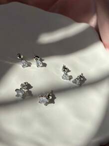 Stud Earrings - 銀色 - 查看 8