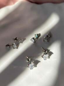 Stud Earrings - 銀色 - 查看 11