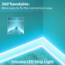Tira de Luz Neon Infravermelho RGB, Barra de Luz Flexível de Silicone LED, Lâmpada de Atmosfera À Prova d'Água com Controle Remoto Sem Fio, Luz Que Muda de Cor para Natal, Decoração Interna/Externa, 1m/2m/3m/4m/5m