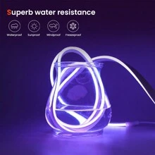 Tira de Luz Neon Infravermelho RGB, Barra de Luz Flexível de Silicone LED, Lâmpada de Atmosfera À Prova d'Água com Controle Remoto Sem Fio, Luz Que Muda de Cor para Natal, Decoração Interna/Externa, 1m/2m/3m/4m/5m