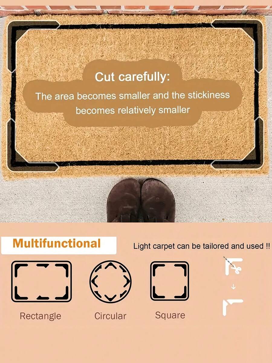 4/8PCS Carpet Sticker, Home Carpet AntiSlip Sticker, Double Sided