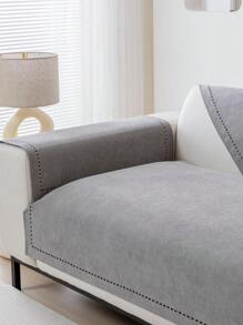 1 Pièce Coussin De Canapé Chenille Antidérapant Couverture De Canapé De Couleur Unie Lavable, Convient Pour Salon Toutes Saisons, Style Moderne Et Minimaliste