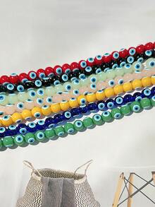 1條(約50顆)圓形玻璃珠眼睛邪惡的diy散珠 - 藍色 - 查看 3