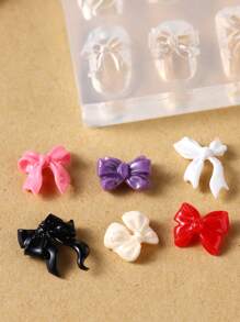 蝴蝶结雕刻模具，用于美甲装饰，时尚3D硅胶美甲配件，DIY美甲设计，美甲雕塑，亚克力美甲模具，浮雕美甲模板，硅胶美甲工具，美甲用品，美甲工具，美甲艺术工具，返校季，美甲，美甲工具，适用于按压式美甲 - 無色 - 查看 2