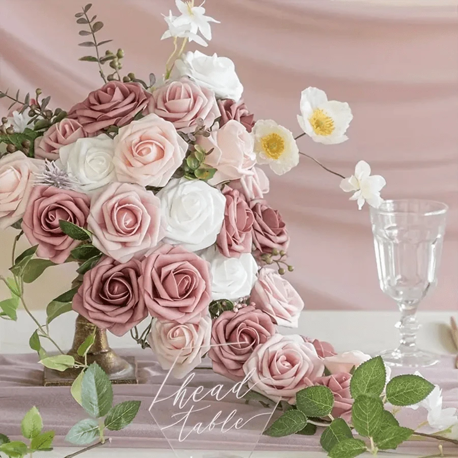 Foam Pe Roses With Stem Artificial Flowers For Home Decor And Flower Arrangements - Rose - View 1
