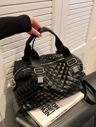 High-End Feeling With A Diamond Tote Bag Lady Simple Large-Capacity Shoulder Cross-Shoulder Shoulder Tote Bag