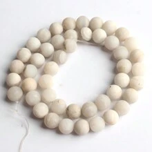 1 Fio De Pedra Natural Fosca Branco Crisocolla Contas Espaçadoras Soltas Para Fazer Jóias Diy Pulseiras Colar Acessórios Para Mulheres