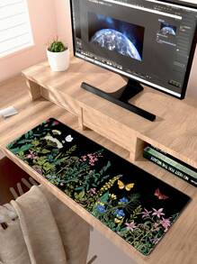 1 件組可愛植物花卉昆蟲圖案遊戲滑鼠墊適用於電腦/筆記型電腦辦公室 - 彩色 - 查看 3