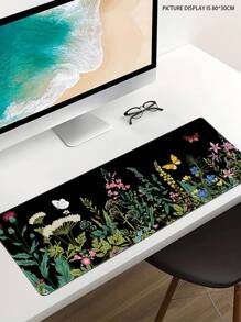 1 件組可愛植物花卉昆蟲圖案遊戲滑鼠墊適用於電腦/筆記型電腦辦公室 - 彩色 - 查看 1