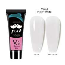 Extensión De Uñas De Color Blanco Lechoso, 15 Ml, Poligel, No Pegajoso A La Mano, Para Diseño De Uñas, Extensión De Punta De Uñas, Gel De Uñas Uv/led, Herramientas De Manicura Y Pedicura, Productos Para Uñas - Blanco - Ver 5