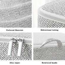 拉鍊式衣物儲物袋,設有防塵設計,創意大容量儲物袋,適用於搬家、客廳、臥室儲物籃 - 灰色 - 查看 10
