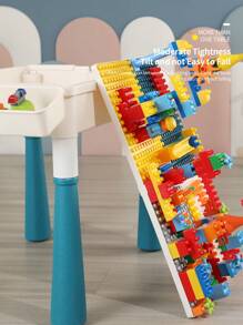 Mesa de bloques, juguete de bloques de construcción para niños, mesa multifuncional que se puede cambiar libremente. 85+piezas, caja de mesa educativa para ensamblar DIY, regalo de juguete perfecto para cumpleaños, Navidad. Seguro para niños.