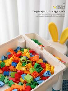 Mesa de bloques, juguete de bloques de construcción para niños, mesa multifuncional que se puede cambiar libremente. 85+piezas, caja de mesa educativa para ensamblar DIY, regalo de juguete perfecto para cumpleaños, Navidad. Seguro para niños.