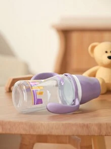 1pc Stylish Baby Bottle With Large Caliber And Grip Handle Made Of Pp Material, Suitable For Daily Use - Lilac Purple - View 4
