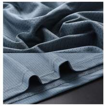 Áo thun nam tay ngắn nhanh khô kiểu bạn trai, áo thun cổ tròn chạy bộ & thể thao ngoài trời bằng lụa băng thoáng khí Quần áo tập gym Áo thun nam cơ bản kiểu bạn trai - Màu xám đen - Xem 3