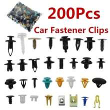 200 Piezas Clips De Plástico Universal Para Fender De Auto, Parachoques, Cerradura De Panel De Revestimiento De Interior De Puerta Y Sujetador De Empuje - Unitalla - Ver 1
