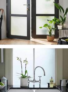 1 Roll Of Frosted Non-Transparent Pvc Window Privacy Film, Matte Glare Control Heat Insulation Uv Resistance Anti-Explosion Window Sticker For Living Room, Bedroom, Bathroom, Kitchen, Office, Stickers, Wall Decal, Vinyl Decal For Home Decorations, Spring Decoration Items Refresh Your Home, Festival Decoration Stickers Gifts Birthday Graduation - Multicolor - View 3