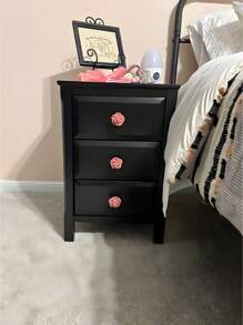 1 gói Gốm Hoa Vintage Hoa Hồng Tủ Quần Áo Tủ Bếp Deawer Núm Tay Cầm Trang Trí Kéo Ốc Vít (Hồng Đỏ trắng Tím Vàng) - Màu Hoa hồng đỏ - Xem 2