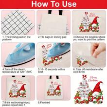 Giáng sinh Gnome Sắt-Bật Truyền nhiệt Hình dán Nhấn Giấy dán Truyền nhiệt Patch Đối với DIY Quần áo Áo thun Mặt nạ Quần jean Ba lô - Nhiều màu - Xem 6