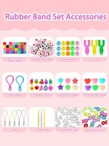 2700+ Bandas De Caucho Coloridas, Kit Para Telar De Tejido, Kit De Bandas De Giro De Caucho De 32 Colores Para Hacer Pulseras Y Cuentas, Regalo Perfecto Para Principiantes