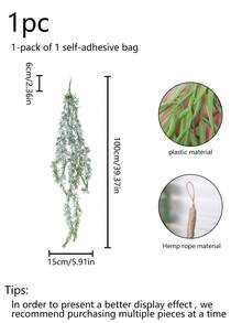 1入藝術模擬垂柳掛藤長100cm,適用於花園茶會、家用陽台搭配新房裝飾、婚禮綠色植物掛飾、商店櫥窗、臥室、客廳、壁爐裝飾、會議室、酒店大廳裝飾與擺飾 - 淺藍色 - 查看 3