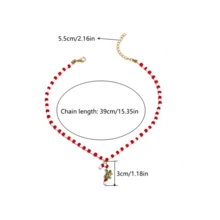 Christmas Candy Cane Pendant Necklace - Colorful - View 5