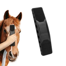 Horse Brush, 6-In-1 Horse Short Haired Deshedding Comb, Multi-Purpose Dog Grooming Tool, Suitable For Home, Equestrian, Horse Stable Use - Black - View 1
