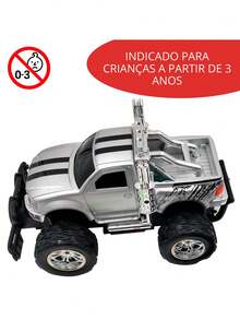Carrinho Pickup Rallye Controle Remoto Bateria Recarregável - Cinza - Visão 4