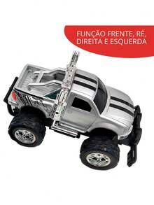 Carrinho Pickup Rallye Controle Remoto Bateria Recarregável - Cinza - Visão 7