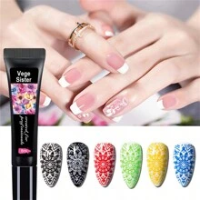 10入組指甲壓花高濃度uv指甲油彩色凝膠,用於指甲藝術設計,繪畫,和轉印刻印指甲凝膠 - 彩色 - 查看 5