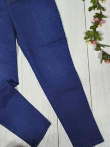 Jogger Denim Stretch Curvy con Cintura Elástica y Diseño - Lavado ligero - Ver 6