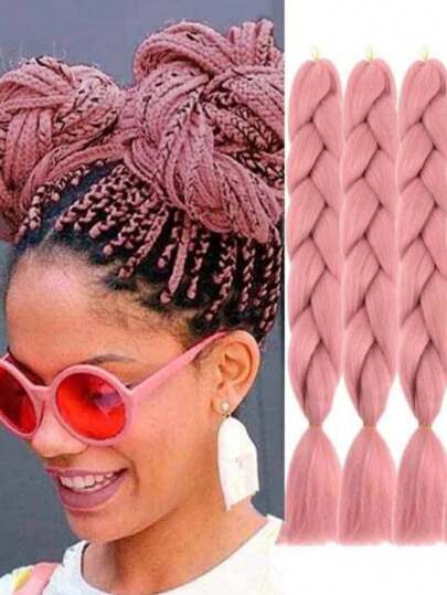 3 piezas de Kanekalon de un tono extensiónes de moda para peinados y trenzas africanas