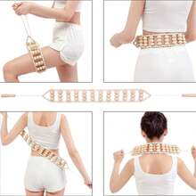 木製按摩滾輪松弛肌肉，女性用背部滾輪按摩器，適用於腹部、腿部、背部、胃部、腰部按摩，身體按摩工具，母親節禮物送媽媽