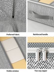 1PC Fog Gray Bed Bottom Visible Storage Bag, Quilt Storage Bag, Toy Storage Bag, Two-Way Zipper, Transparent Window, Selected Fabric, Wear-Resistant, Suitable For Warehouse Storage Or Home Debris Storage And Organization Storage Bag Clothes Storage For Lingerie Drawer Organizer School Organizer Bags Teacher Storage Bags Organizer Storage Bins Under Bed Storage Bag Clothes Container Underbed Storage Containers Closet Organizers For Organizing Clothes Blankets Pillows Comforter Sweaters