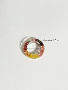 1件裝樹脂乾花戒指,適用於度假和休閒風格女士,時尚珠寶