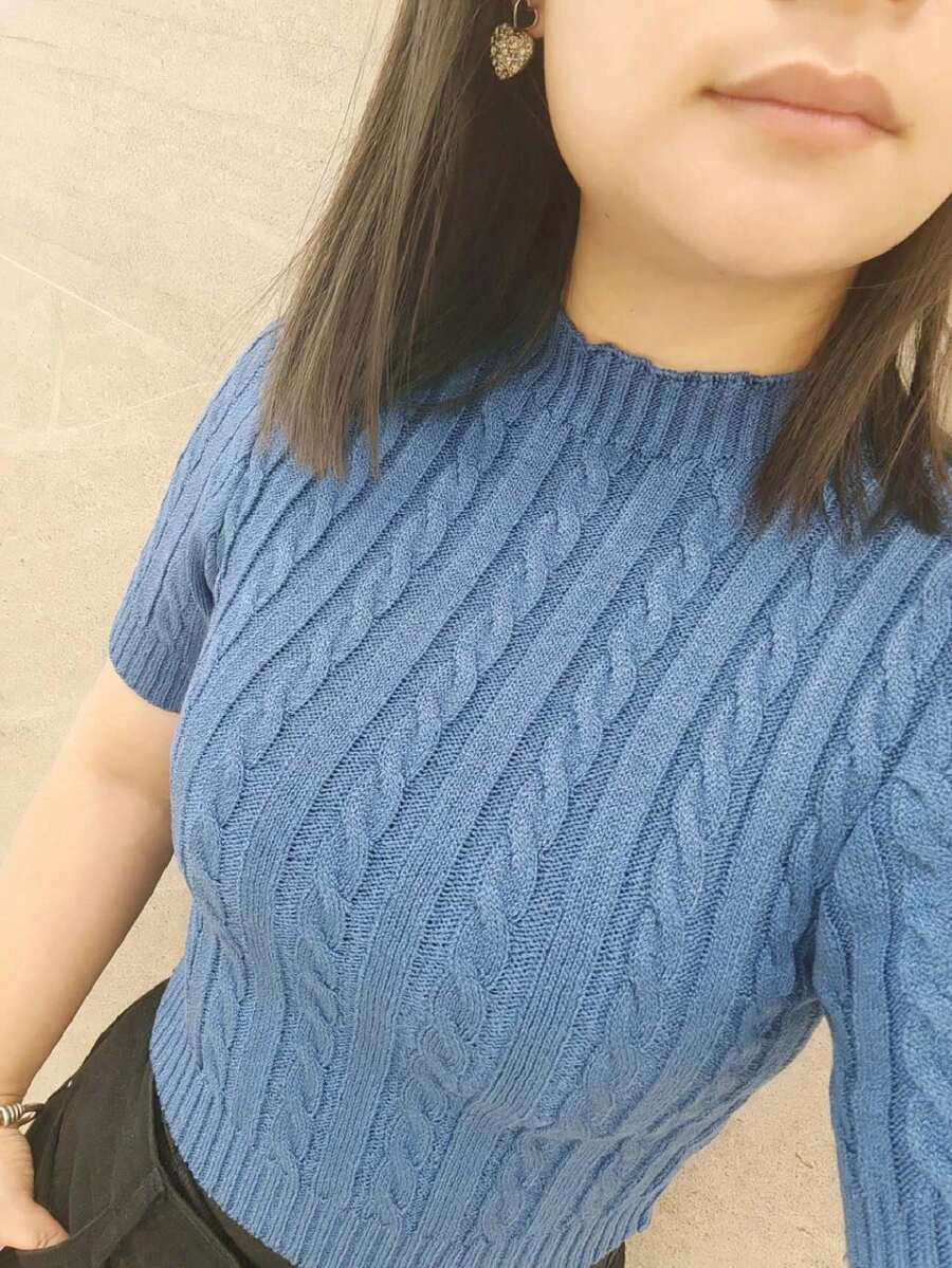 Women Knit Tops - 藍色 - 查看 1