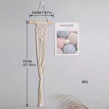 1 件花邊植物衣架,手工白色懸掛植物籃植物牆壁戶外臥室家居裝飾 - 白色 - 查看 2