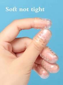 8入/組新款透氣趾保護套和手指套,防摩擦,用於足指,關節和魚眼的書寫墊 - 無色 - 查看 4