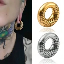 1 cái 316L thép không gỉ đo trọng lượng tai xỏ khuyên cơ thể kéo dài tai cho phụ nữ sử dụng bông tai - Vàng - Xem 1