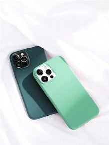 1PC Luxury Liquid Silicone Shockproof Case Compatible With Apple Compatible With IPhone 16 14 13 12 11 15 Pro Max Cover Compatible With IPhone 12 13 Mini 14 15 16 Plus Fashion With Velvet Protection Phone Cases - Green - View 9