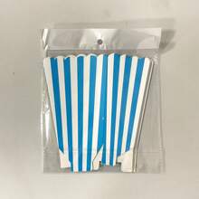 6 piezas/bolsa Cajas decorativas para palomitas, para el regreso a la escuela y el Día de San Valentín - Azul y blanco - Ver 3