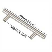 1pc Black/silver Matte Stainless Steel Drawer Handle T-bar Cabinet Pulls Knobs, Kitchen/bathroom/cupboard Door Hardware