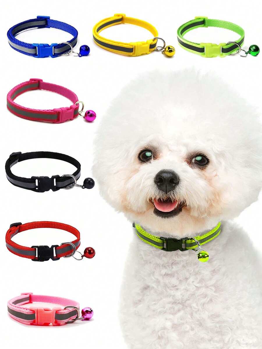 寵物反光項圈帶鈴鐺,適合狗和貓 - 彩色 - 查看 1